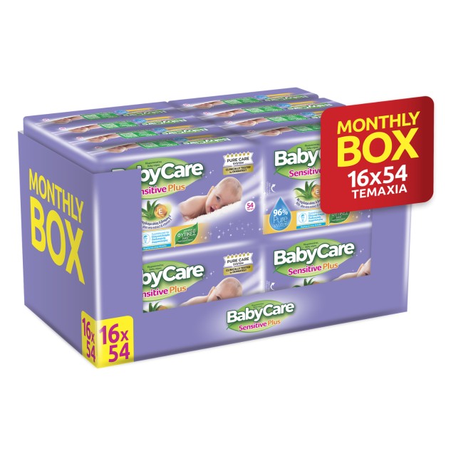 Babycare Sensitive Plus Μωρομάντηλα Super Value Box 864τμχ. (16x54τμχ.)