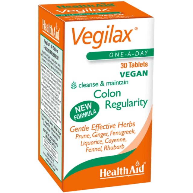 Health Aid Vegilax Cleanse & Maintain Colon Regularity 30tabs – Συμπλήρωμα Διατροφής με Αντιοξειδωτική Δράση