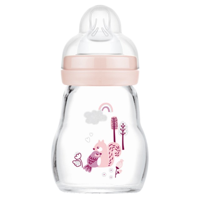 MAM Μπιμπερό Γυάλινο Feel Good Κορίτσι 0+ Μηνών 170ml