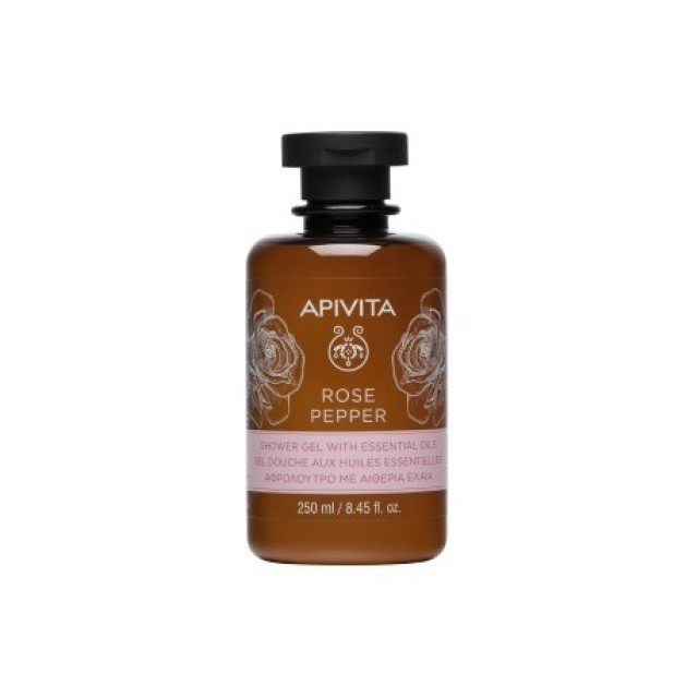 Apivita Rose Pepper 250ml - Αφρόλουτρο με Αιθέρια Έλαια