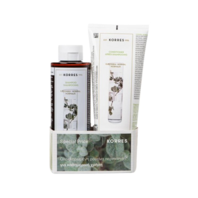 Korres Set Shampoo 250ml & Conditioner 200ml - Σετ Σαμπουάν & Μαλακτική Κρέμα Αλόη Δίκταμο για Κανονικά Μαλλιά