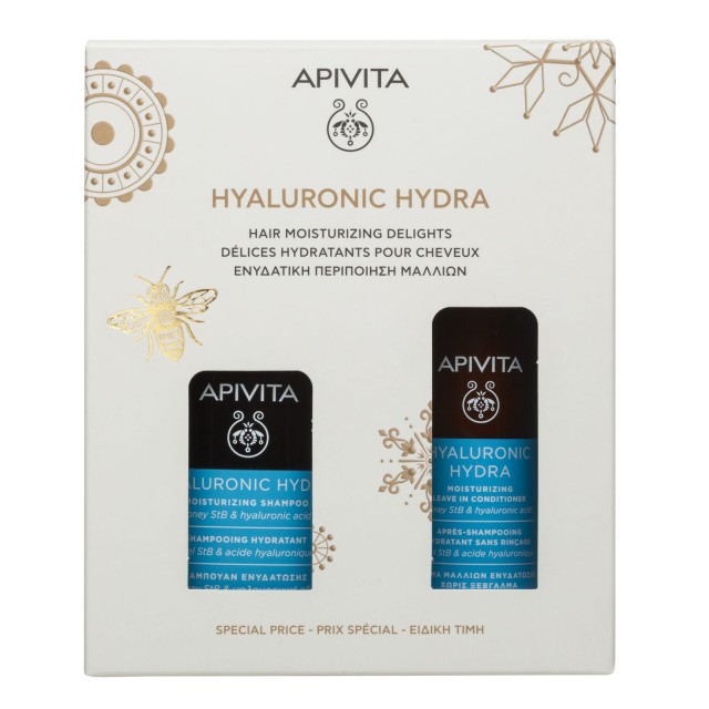 Apivita Promo Hyaluronic Hydra - Σαμπουάν Ενυδάτωσης 250ml & Κρέμα Ενυδάτωσης Χωρίς Ξέβγαλμα 100ml σε Ειδική Τιμή