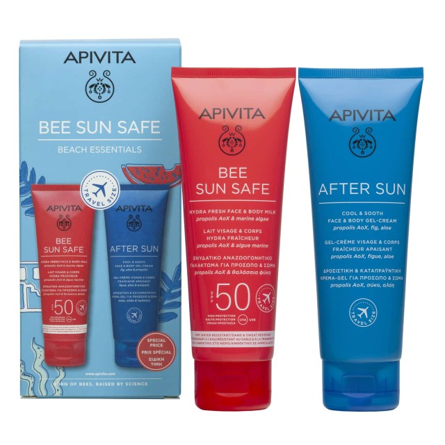 Apivita Promo Bee Sun Safe Beach Essentials Αντηλιακό για Πρόσωπο & Σώμα SPF50 100ml & After Sun 100ml