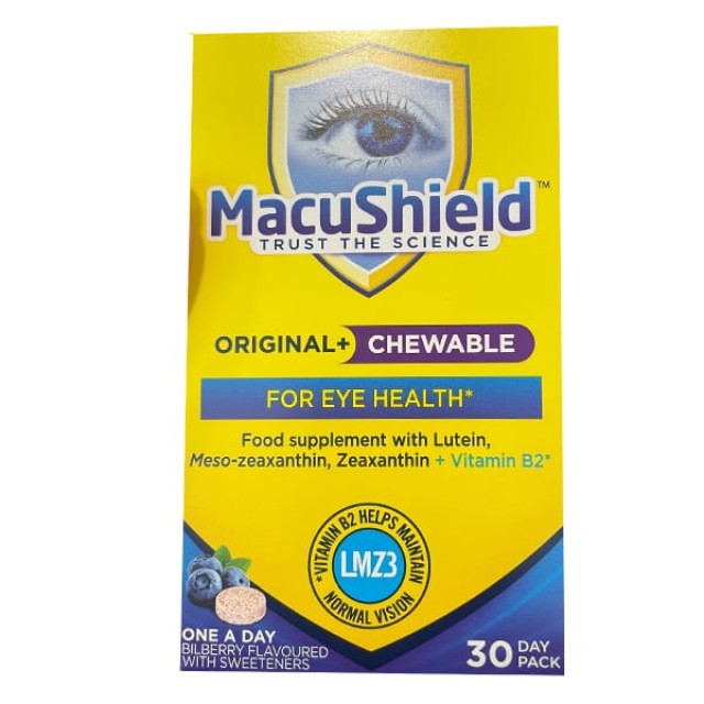 Macushield Original Chewable 30tabs - Συμπλήρωμα Διατροφής για την Υγεία των Ματιών