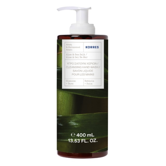 Korres Cleansing Hand Wash 400ml - Υγρό Σαπούνι Χεριών με Αλόη & Θαλασσινό Αλάτι