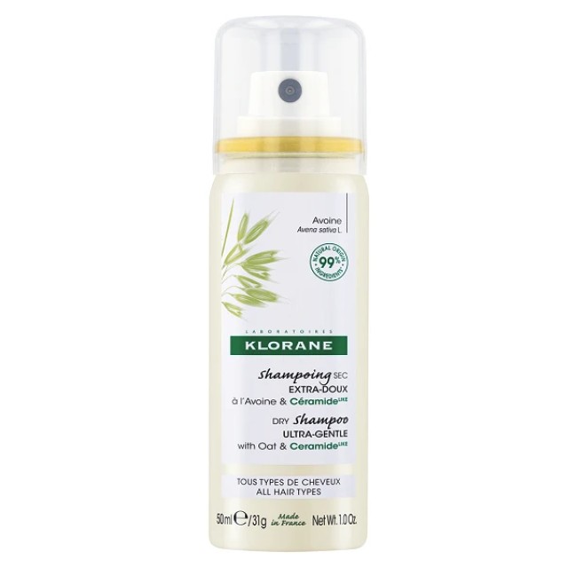 Klorane Oat Milk Dry Shampoo 50ml – Ξηρό Σαμπουάν με Βρώμη & Κεραμίδια