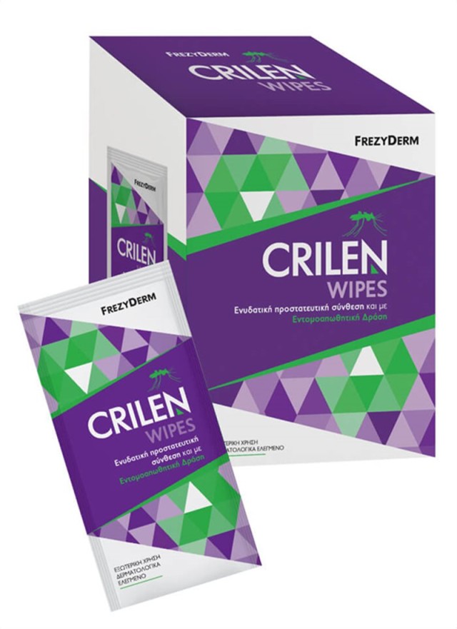 Frezyderm Crilen Wipes 20τμχ – Εντομοαπωθητικά Μαντηλάκια για Παιδιά & Ενήλικες