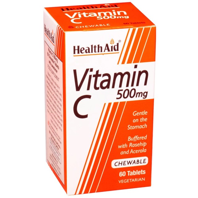 Health Aid Vitamin C 500mg 60tabs - Συμπλήρωμα για Ενίσχυση του Ανοσοποιητικού