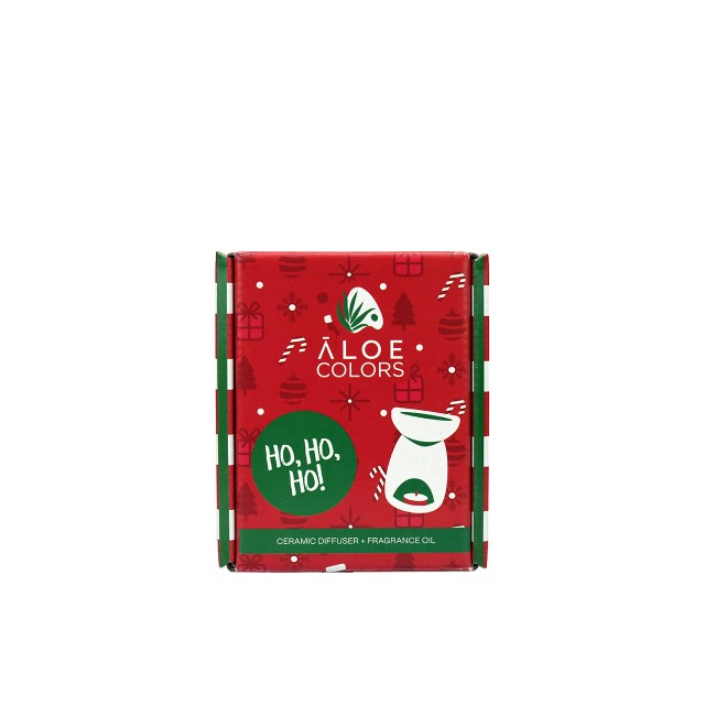 Aloe Colors Gift Set Ceramic Burner Christmas Ho Ho Ho με Άρωμα Μελομακάρονο