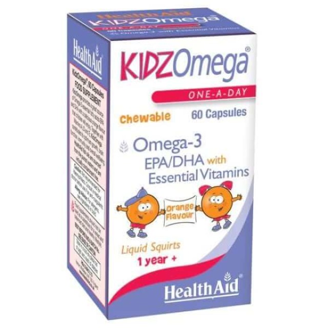 Health Aid Kidz Omega 3 EPA/DHA 60caps – Παιδικό Συμπλήρωμα με Βιταμίνες Ω3 & Φολικό Οξύ