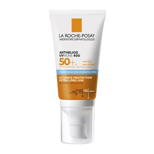 La Roche Posay Anthelios UVmune 400 Hydrating Cream SPF50+ 50ml - Αντηλιακή Κρέμα Προσώπου Χωρίς Άρωμα