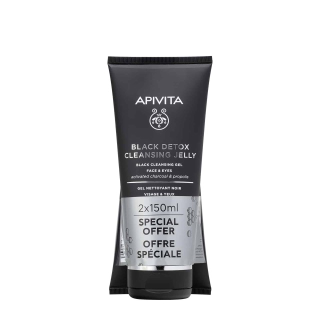 Apivita Promo Black Detox Duo 2x150ml - Καθαρισμός για Πρόσωπο & Μάτια