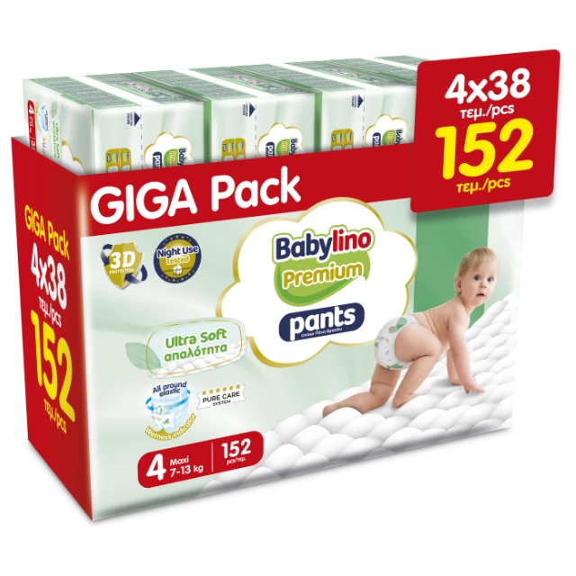 Babylino Premium Pants Diaper GIGA PACK No4 7-13KG (4x38) 152 pcs.