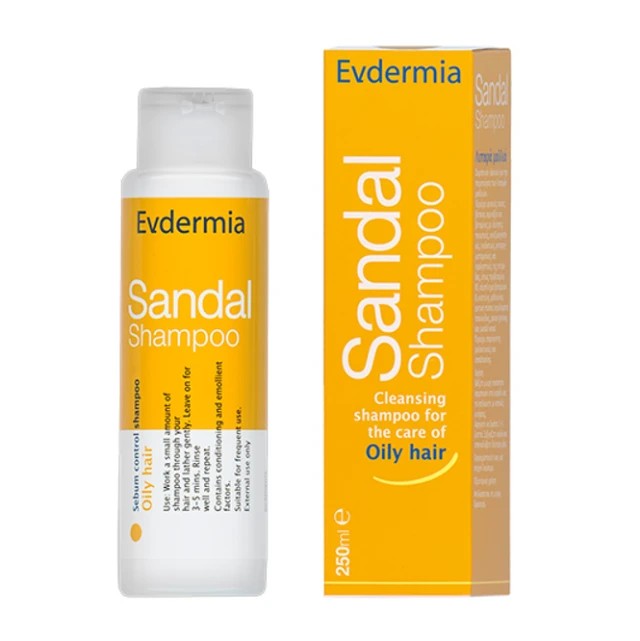 Evdermia Sandal Shampoo 250ml – Σμηγματορρυθμιστικό Σαμπουάν για Λιπαρά Μαλλιά