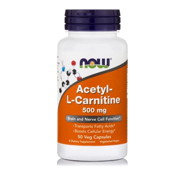 Now Foods Acetyl L-Carnitine 500mg – Συμπλήρωμα διατροφής με Καρνιτίνη 50 Φυτικές Κάψουλες