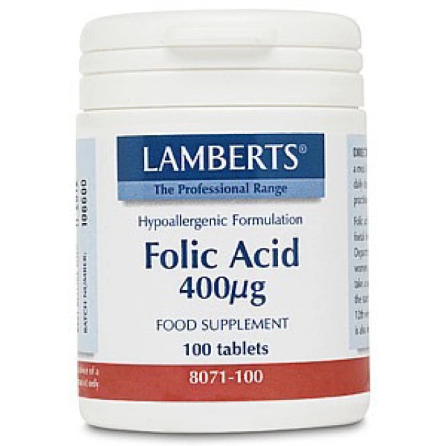 Lamberts Folic Acid 400µg Φυλλικό Οξύ 100 Ταμπλέτες