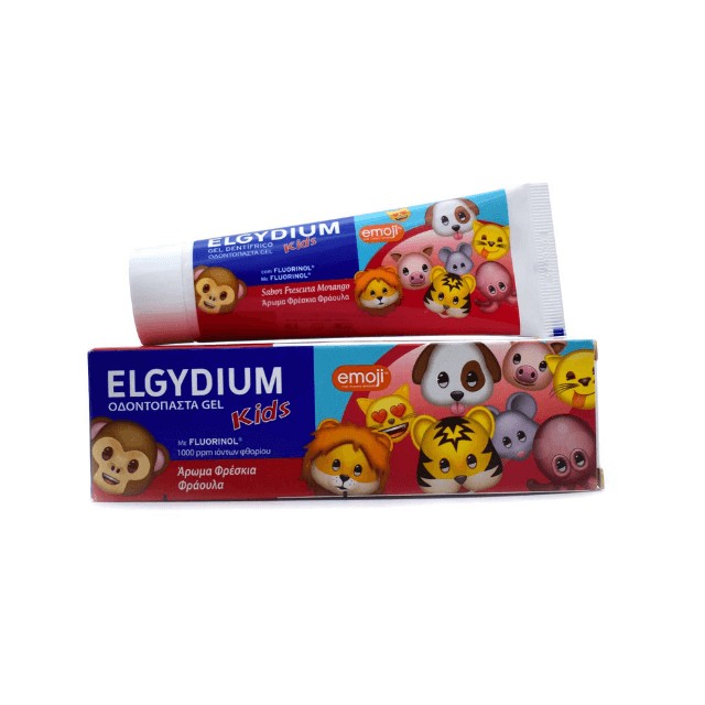 Elgydium Kids Emoji Strawberry Toothpaste Gel 50ml – Οδοντόκρεμα για Παιδιά με Άρωμα Φράουλα