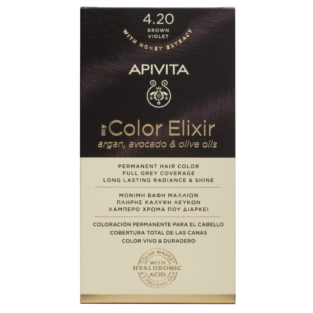 Apivita My Color Elixir – Βαφή μαλλιών χωρίς αμμωνία - 4.20 (Καστανό βιολετί)