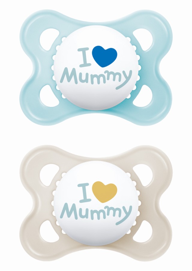 MAM Σετ Πιπίλες Ι Love Mummy Σιλικόνης 2-6 μηνών - Αγόρι 2τμχ.