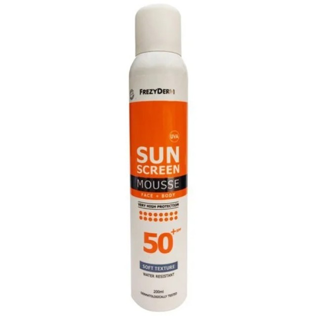 Frezyderm Sunscreen Mousse SPF50+ 200ml- Αντηλιακό σε Μορφή Αφρού για Πρόσωπο και Σώμα