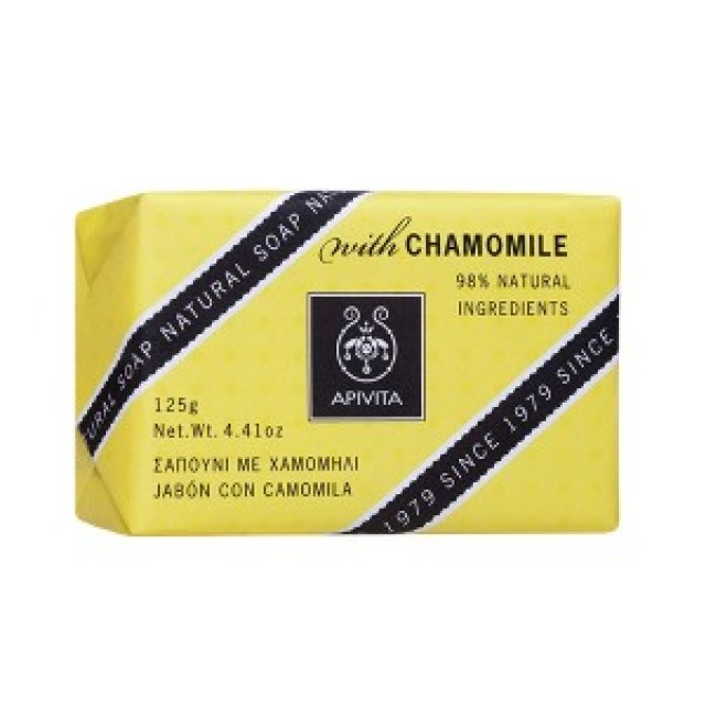 Apivita Natural Soap Chamomile 125g - Σαπούνι με Χαμομήλι για Ευαίσθητες Επιδερμίδες