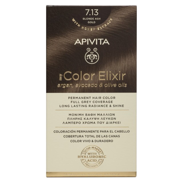 Apivita My Color Elixir – Βαφή μαλλιών χωρίς αμμωνία - 7.13 (Ξανθό σαντρέ μελί)