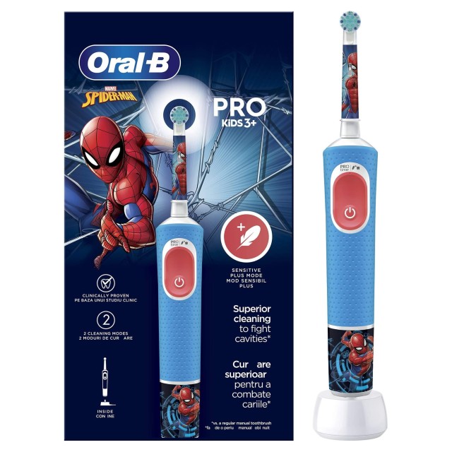 Oral-B Pro Kids Spiderman – Παιδική Ηλεκτρική Οδοντόβουρτσα 3+Ετών 1τμχ