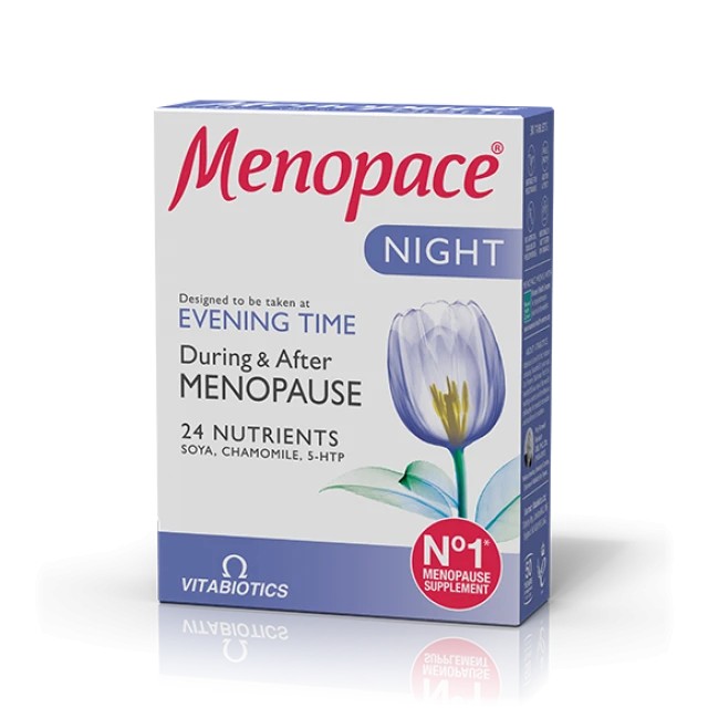 Vitabiotics Menopace Night 30 Ταμπλέτες-Συμπλήρωμα για τα Συμπτώματα για την Εμμηνόπαυση