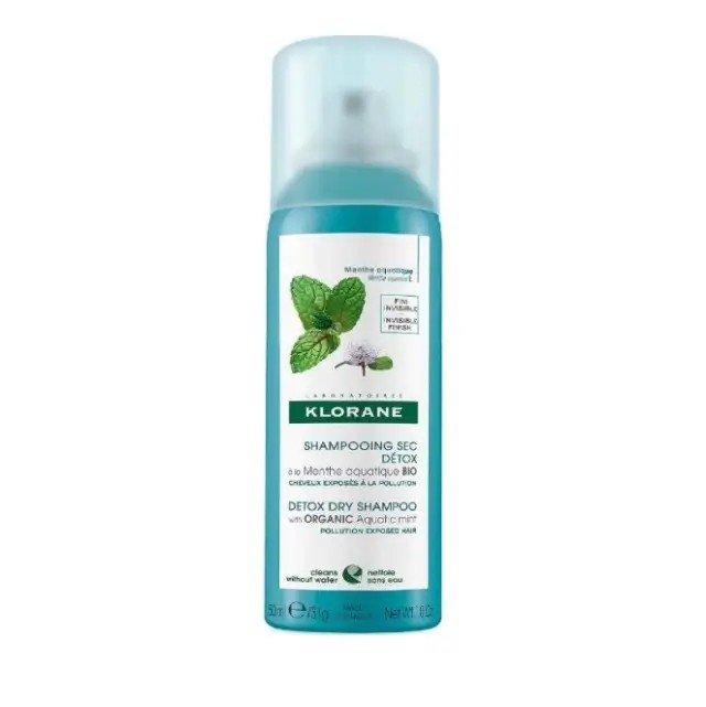 Klorane Dry Shampoo Detox with Aquatic Mint 50ml - Ξηρό Σαμπουάν Αποτοξίνωσης με Βιολογική Υδάτινη Μέντα