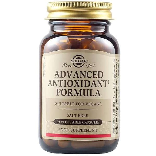 Solgar Advanced Antioxidant Formula 60 κάψουλες - Φυτικές Κάψουλες με Αντιοξειδωτική Φόρμουλα με Βιταμίνες & Μέταλλα