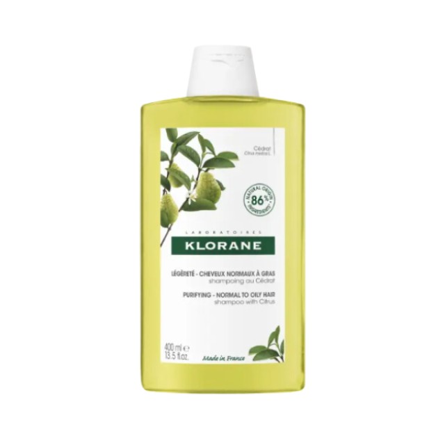 Klorane Shampoo Cedrat 400ml - Σαμπουάν Κίτρου για Λιπαρά Μαλλιά