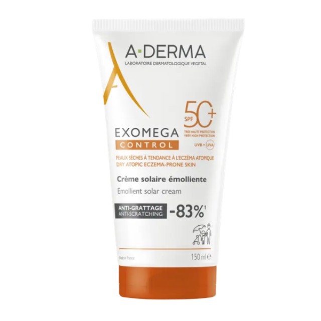 A-Derma Exomega Control  Emollient Solar Cream SPF50+ 150ml