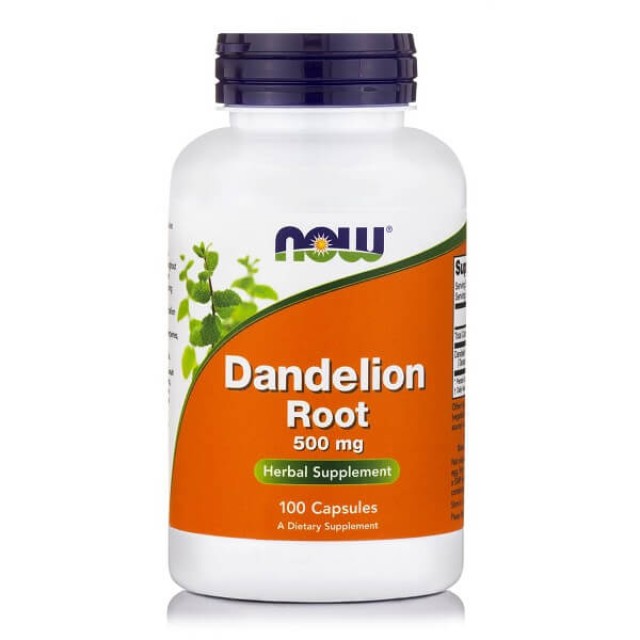Now Foods Dandelion Root 500mg 100 Κάψουλες - Συμπλήρωμα κατά της Χοληστερόλης