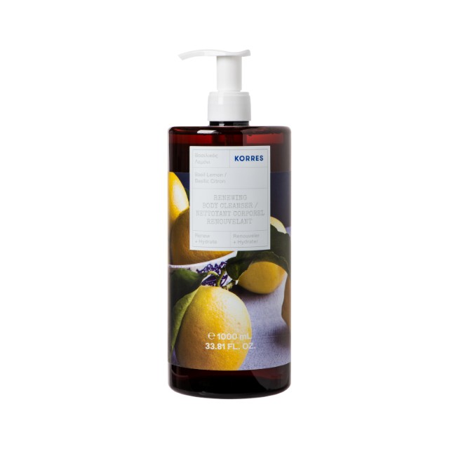 Korres Basil Lemon Shower Gel 1000ml - Αφρόλουτρο Βασιλικός Λεμόνι