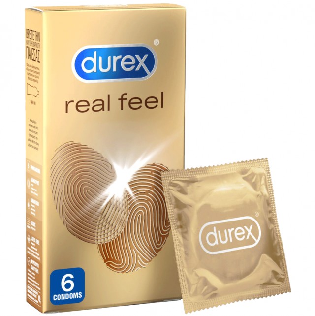Durex RealFeel Προφυλακτικά από Προηγμένο Υλικό χωρίς Λάτεξ για πιό Φυσική Αίσθηση 6τμχ.