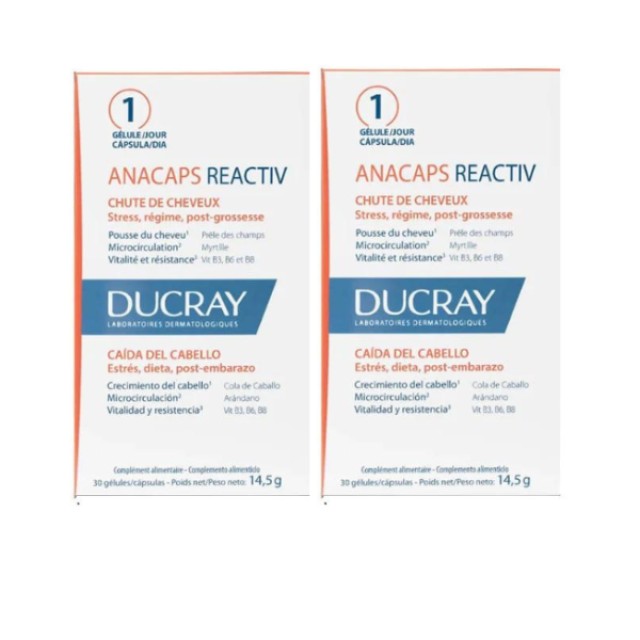 Ducray Promo Anacaps Reactiv 30 + 30 κάψουλες -20% – Δυναμωτικό Συμπλήρωμα Διατροφής Μαλλιών & Νυχιών