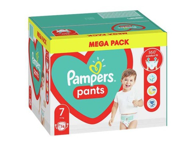 Pampers Pants No 7 (17+ kg) 74τμχ. Mega Pack