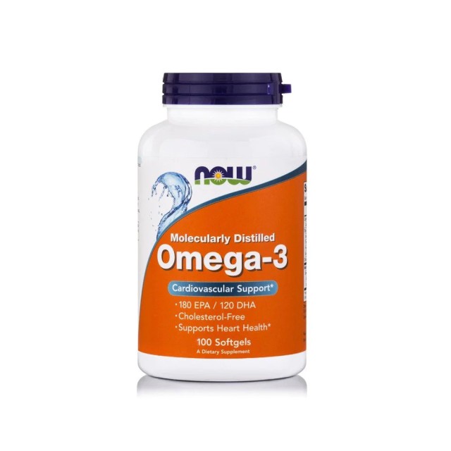 Now Foods Omega-3 180 EPA 120 DHA 1000mg 100 κάψουλες – Συμπλήρωμα Διατροφής με Ω3