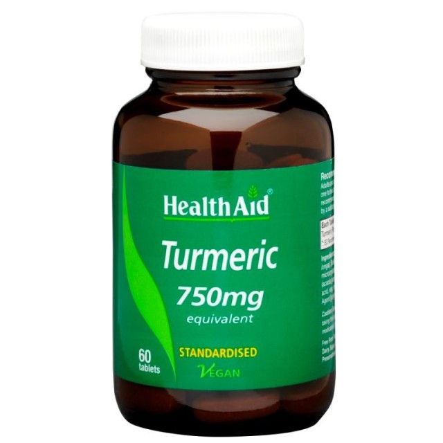 Health Aid Turmeric 750mg 60tabs – Συμπλήρωμα Αντιοξειδωτικών με Κουρκουμά