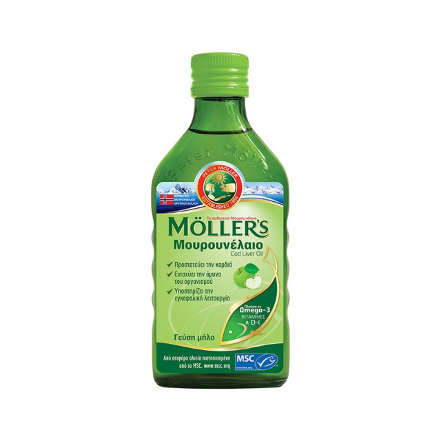 Moller’s Cod Liver Oil 250ml - Μουρουνέλαιο Γεύση Μήλο