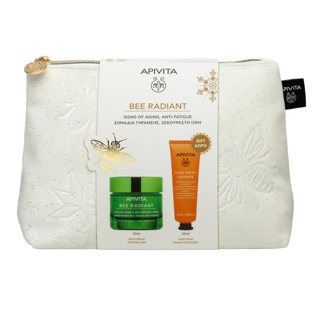 Apivita Promo Bee Radiant Routine - Αντιγηραντική Κρέμα Πλούσιας Υφής 50ml με Δώρο Μάσκα Προσώπου Πορτοκάλι 50ml