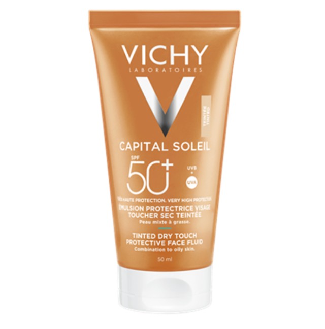 Vichy Capital Soleil TInted Dry Touch SPF50 50ml - Αντηλιακό με Χρώμα και Ματ Αποτέλεσμα
