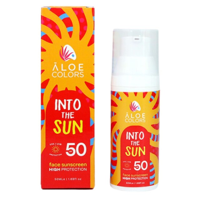 Aloe Colors Into The Sun Face Sunscreen SPF50 50ml - Αντηλιακό Προσώπου