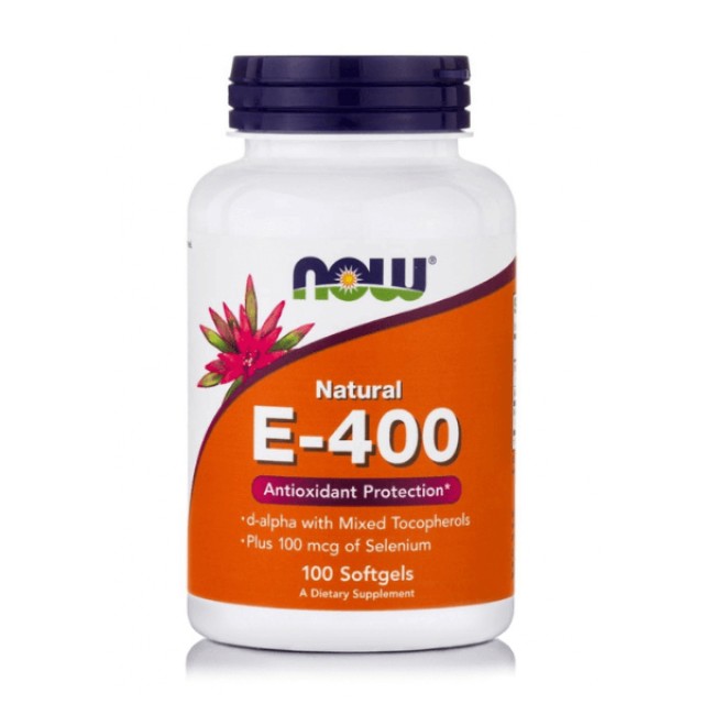 Now Foods Natural E-400IU 100 μαλακές κάψουλες - Συμπλήρωμα Διατροφής με Βιταμίνη E