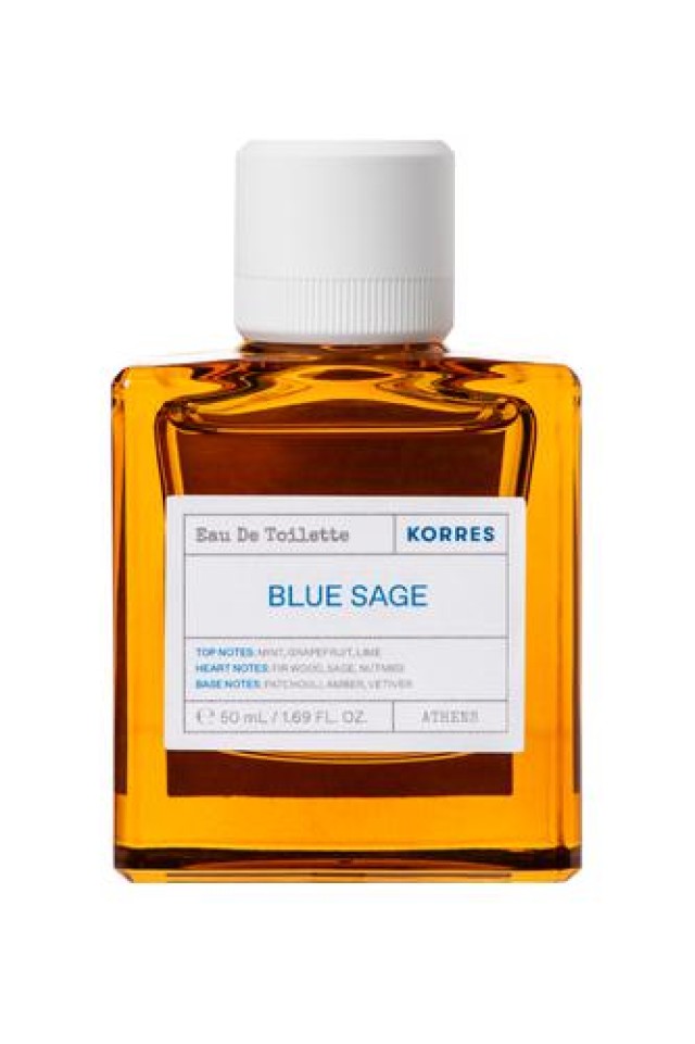 Korres Eau De Toilette Blue Sage 50ml - Ξυλώδες και Γλυκό Ανδρικό Άρωμα