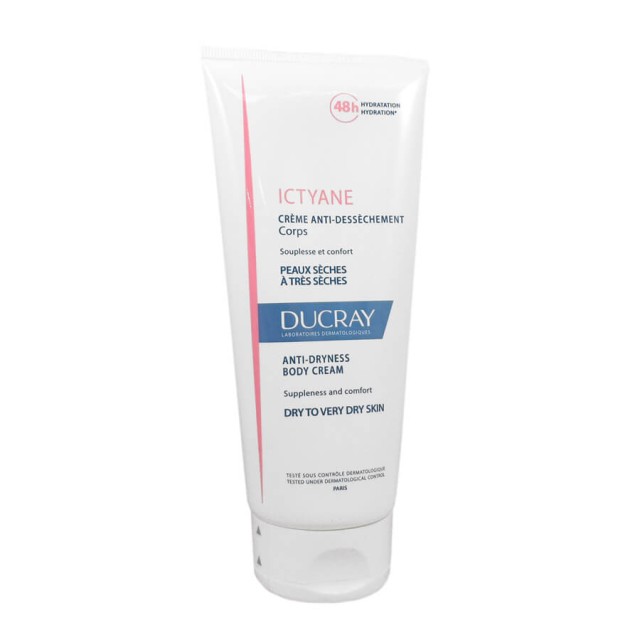 Ducray Ictyane Emolliente Anti-Dryness Body Cream 200ml – Μαλακτική Ενυδατική Κρέμα Σώματος Για Ξηρό Δέρμα