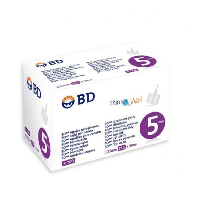 BD Micro-Fine 5mm x 0.25mm(31G) 100τμχ. - Αποστειρωμένες Βελόνες Ινσουλίνης