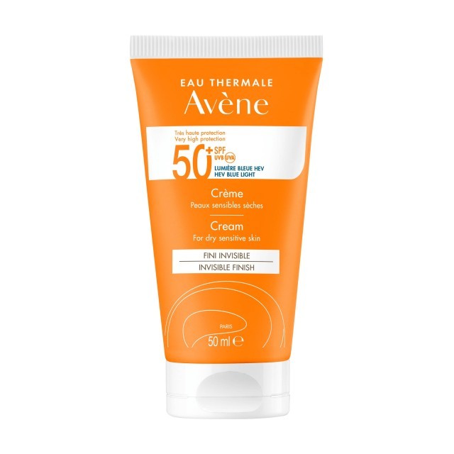 Avene Soins Solaire SPF50+ 50ml – Αντηλιακή Κρέμα Προσώπου για το Ευαίσθητο, Ξηρό & Πολύ Ξηρό Δέρμα