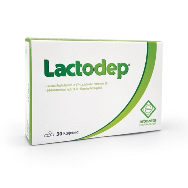 Erbozeta Lactodep Προβιοτικό με Βιταμίνες Β για Ισορροπία της Εντερικής Χλωρίδας 30 Κάψουλες