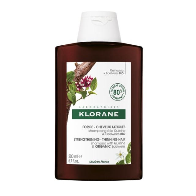 Klorane Force Shampoo Anti-Hair Loss 200ml - Δυναμωτικό Σαμπουάν κατά της Τριχόπτωσης με Εκχύλισμα Κινίνης & Βιολογικό Εντελβάις